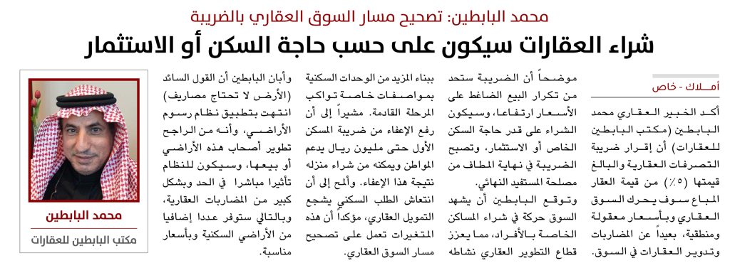 العقارات - استظلاعات - محمد البابطين