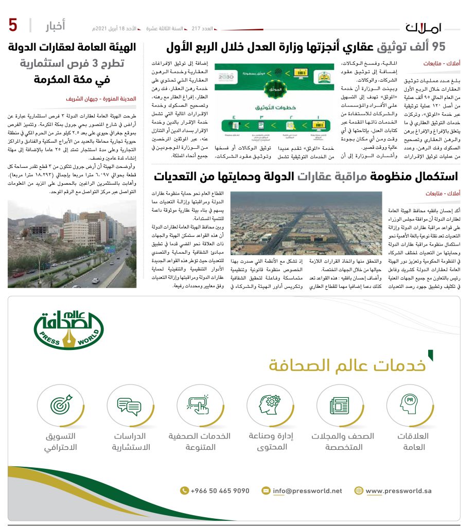 عالم الصحافة عقارات