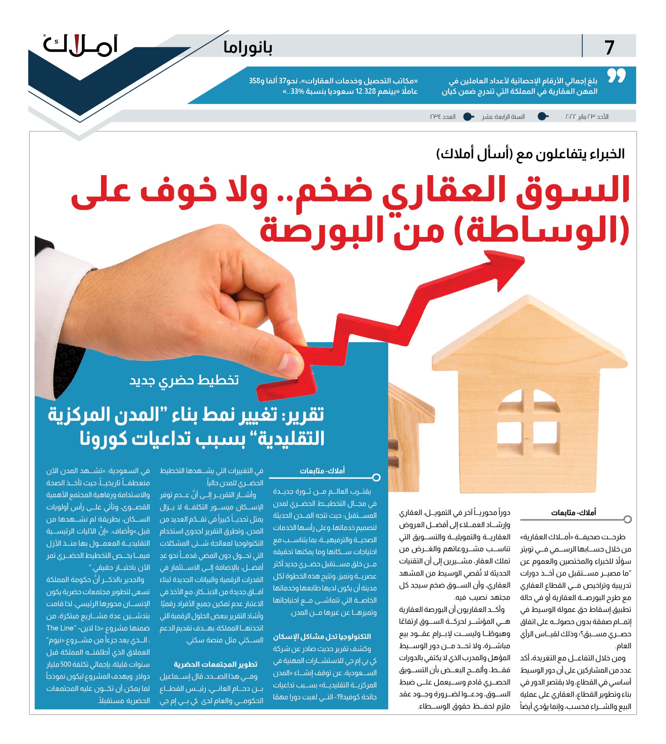 الخبراء يتفاعلون مع (أسأل أملاك).. السوق العقاري ضخم.. ولا خوف على (الوساطة) من البورصة