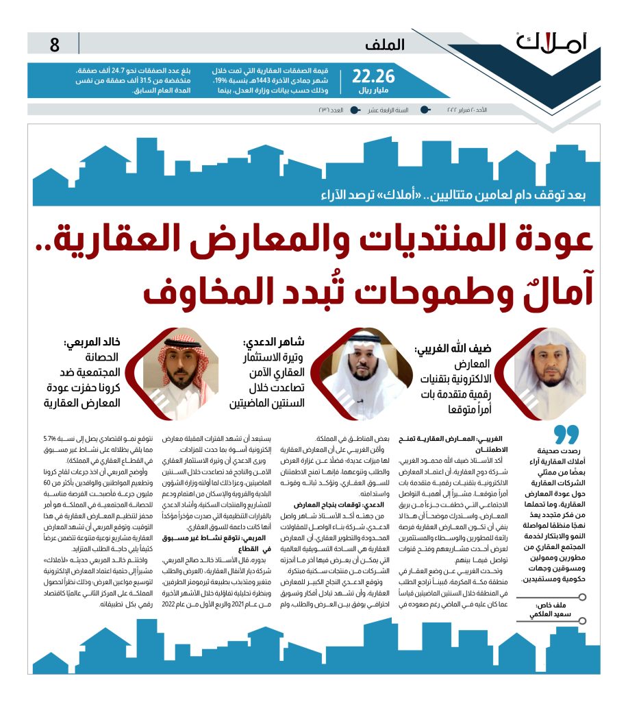 8 استطلاع عودة المعارض العقارية