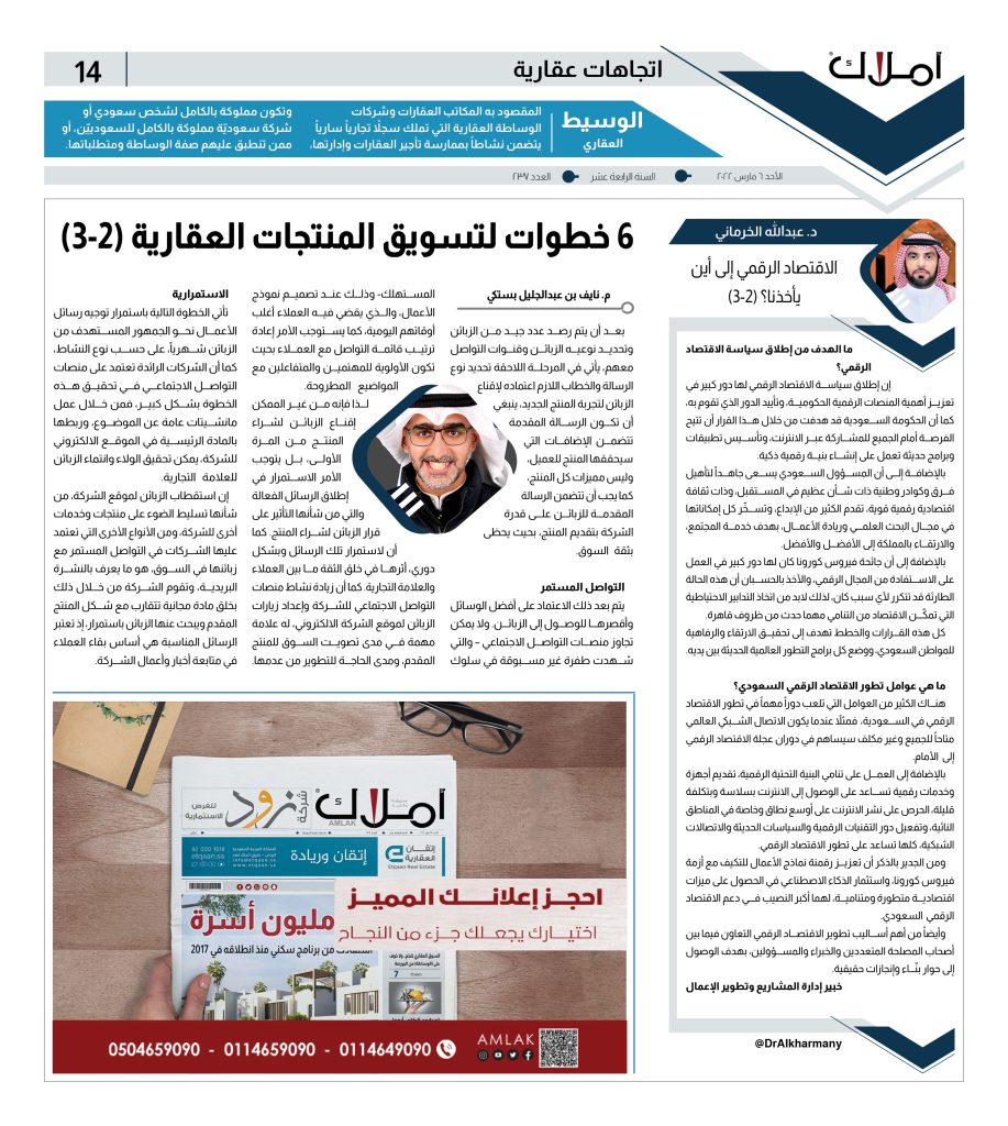 14 مقالات اتجاهات عقارية - الخرماني - بستكي