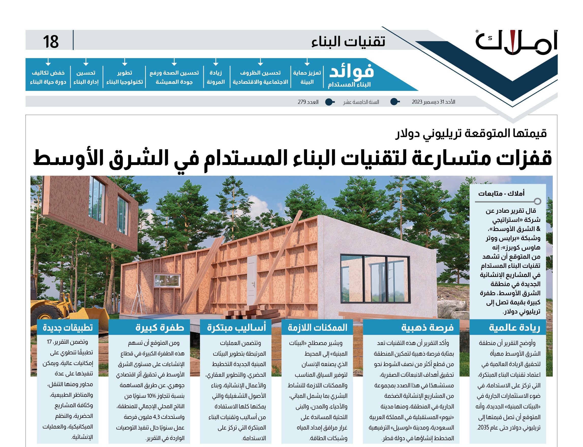 قيمتها المتوقعة تريليوني دولار.. قفزات متسارعة في تقنيات البناء المستدام بالشرق الأوسط