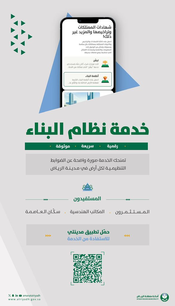 إنفوجراف| مزايا “خدمة نظام البناء” التي تقدمها أمانة الرياض والفئات المستفيدة منها